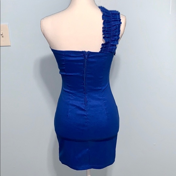 Blue Dress One Shoulder Size Small - Picture 2 of 16